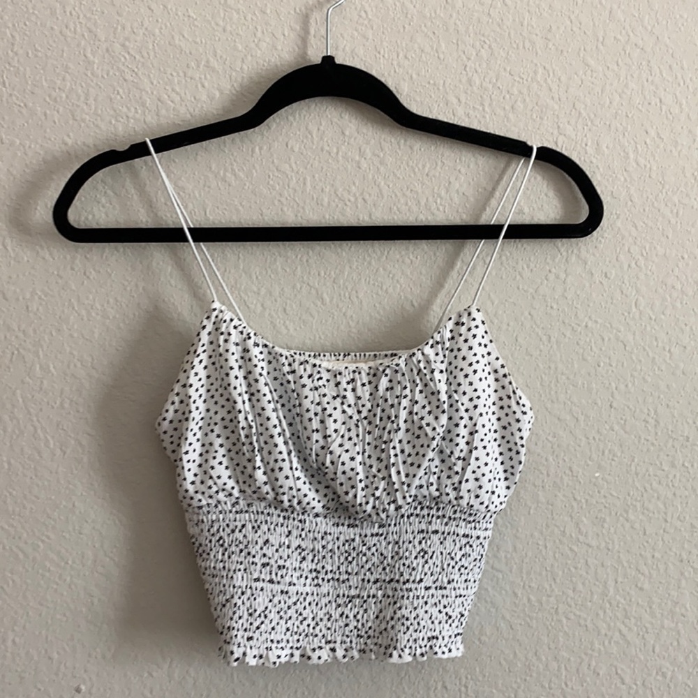 White and black flower Pacsun Top